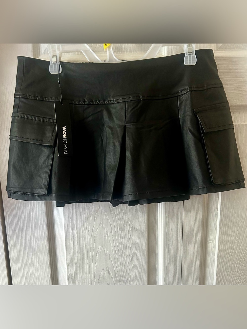 Fashion Nova Faux Leather Cargo Skort | NWT | Black | Size Large